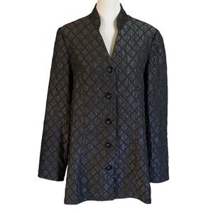 Coldwater Creek Chic Dark Gray Quilted Jacket. Size 8. Button-Up.
